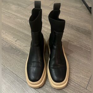 Mango Black and Tan Ankle Boots